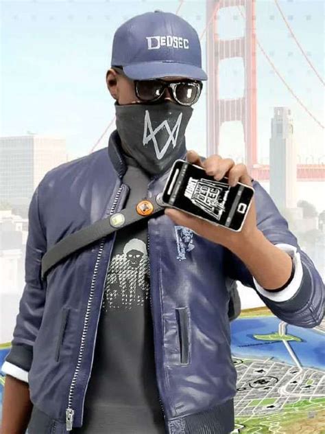 Watch Dogs 2 Marcus Holloway Leather Blue Jacket